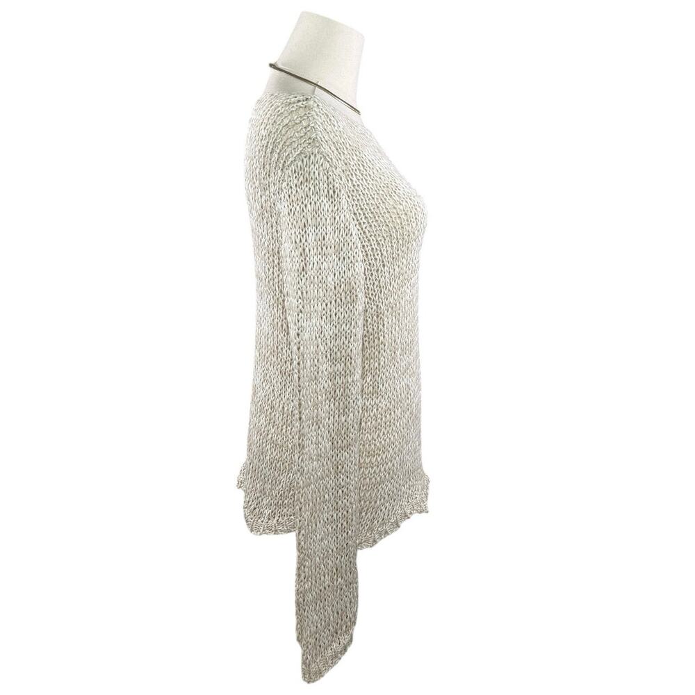 Eileen Fisher Organic Cotton Open Knit Pullover Sweater Top Neutral Boho | M - Picture 4 of 9